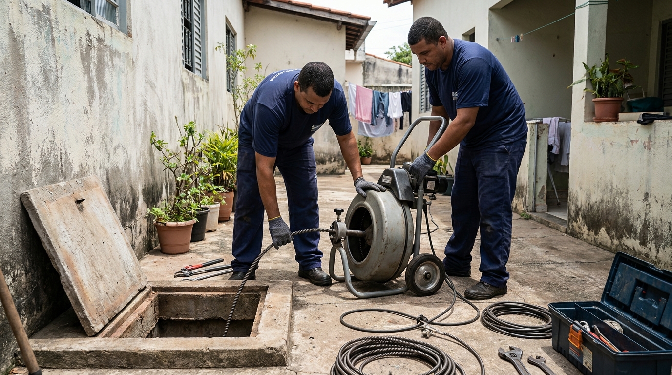 Desentupimento de Coluna Sanitária na Graça, Salvador‑BA