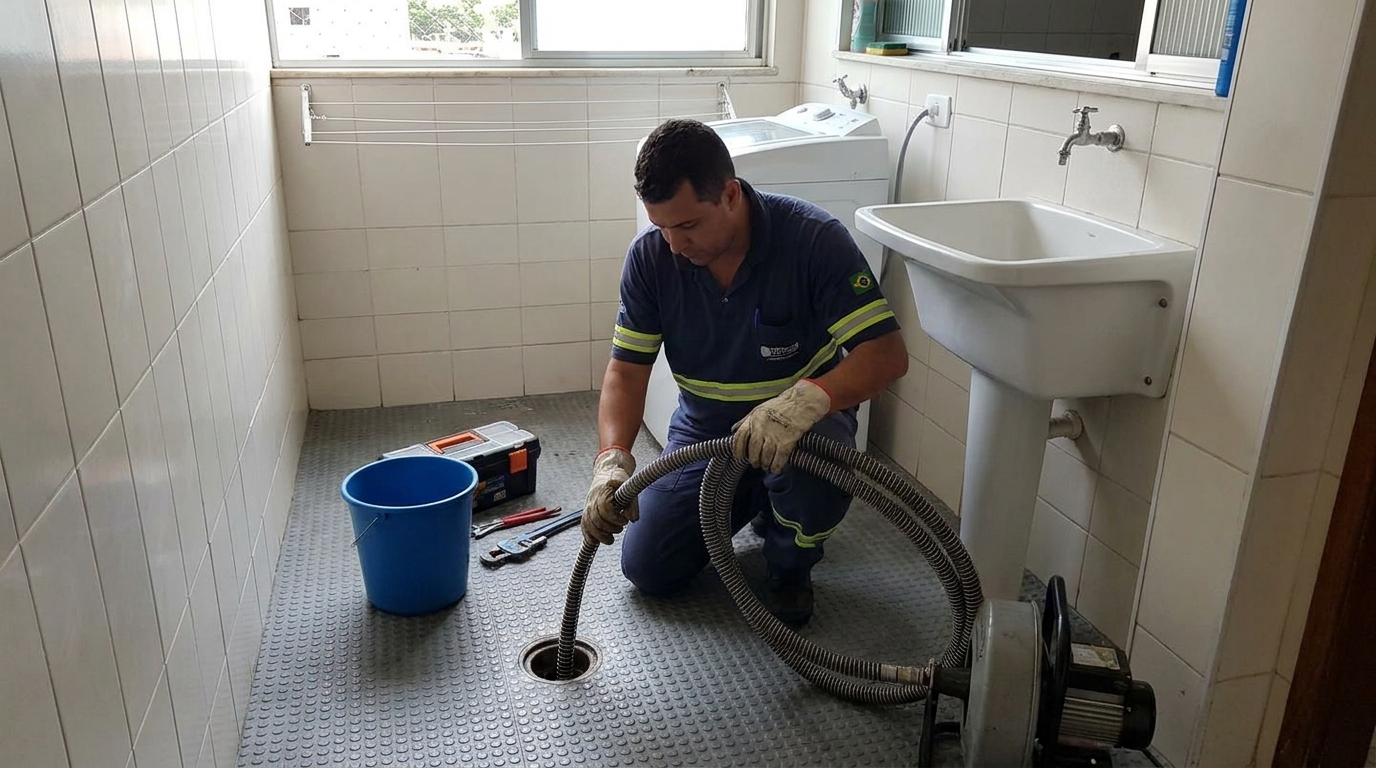Desobstrução na Cozinha no Pau da Lima, Salvador‑BA