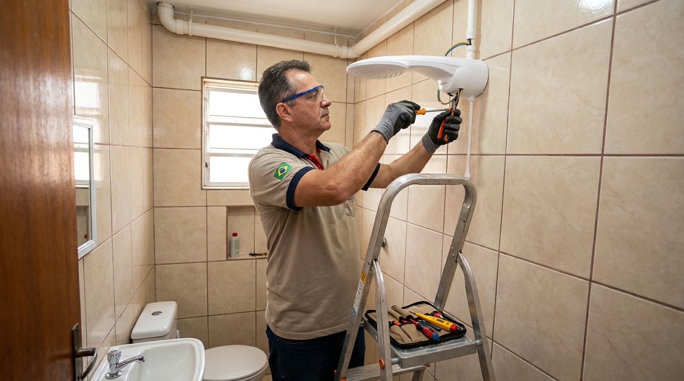 Substituição de Chuveiro Antigo na Cidade Nova, Salvador‑BA